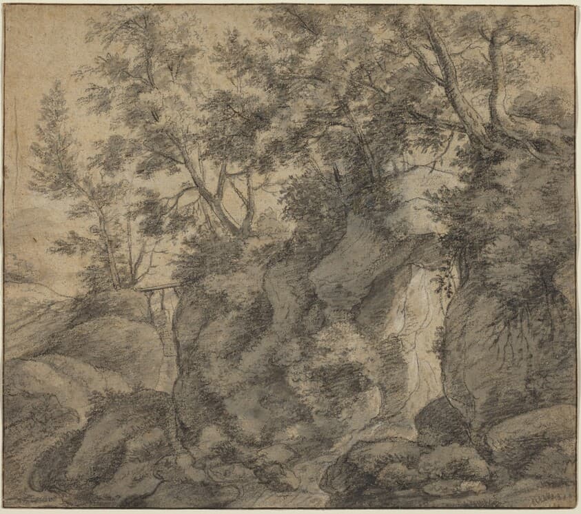 Landscape with a Wooded Ravine — Anthonie Waterloo