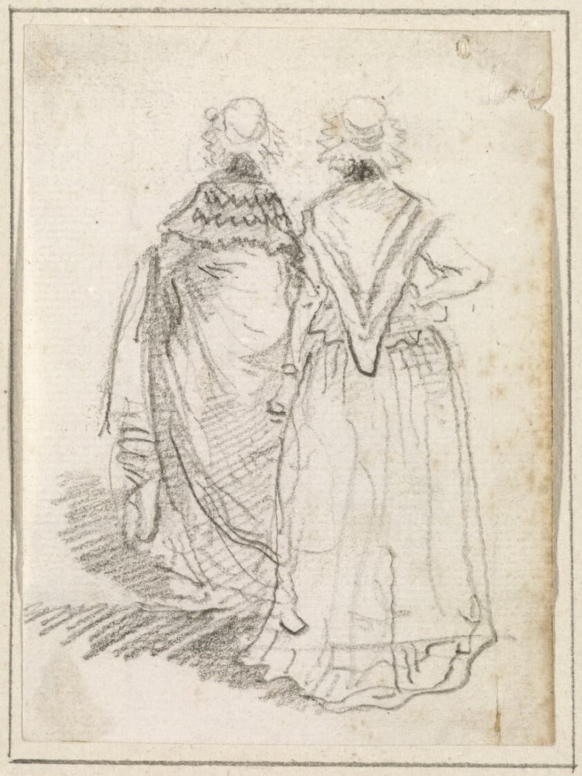Two Women Seen from Behind — Hubert Robert