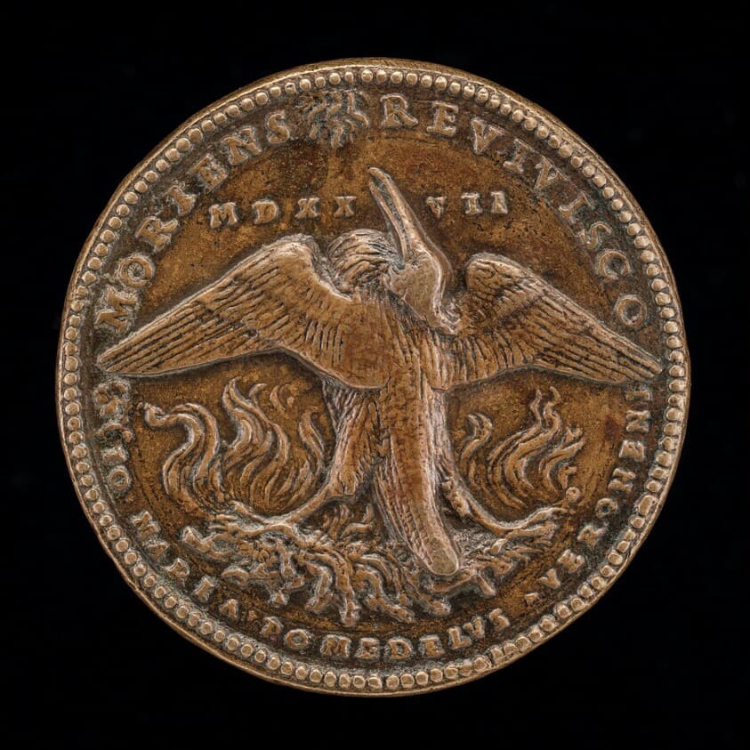 Phoenix on a Pyre [reverse] — Giovanni Maria Pomedelli
