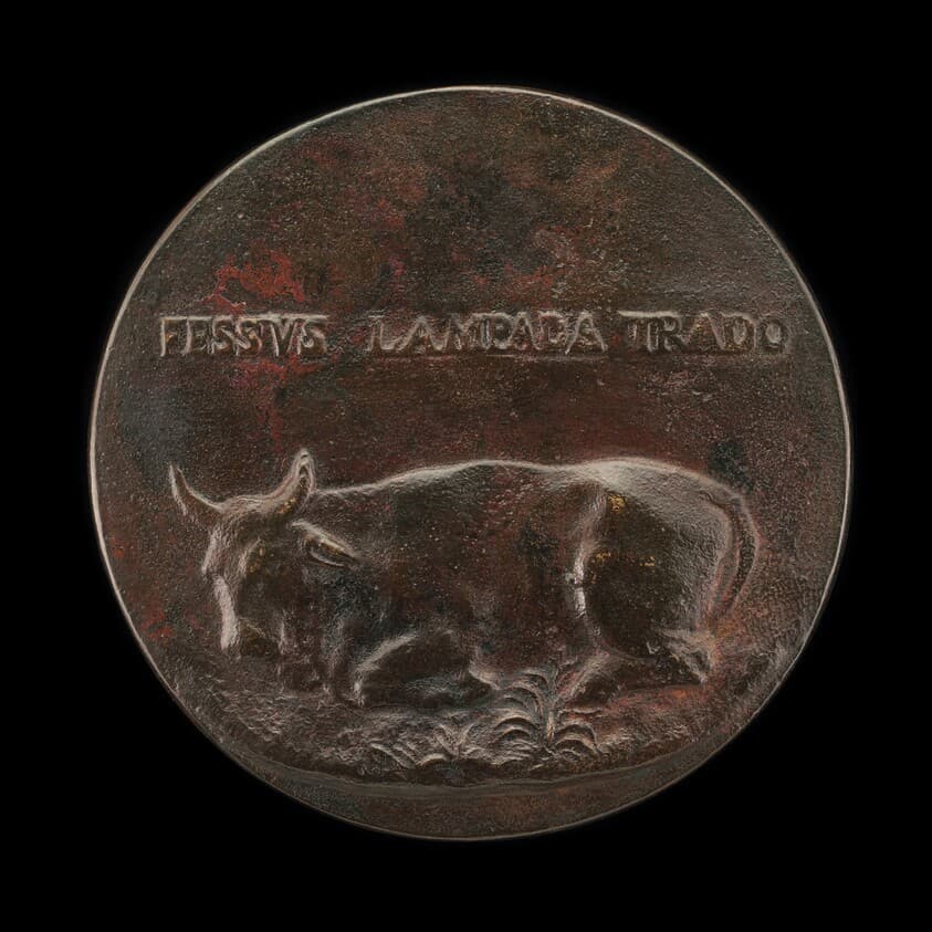 Reclining Bovine [reverse] — Martino da Bergamo