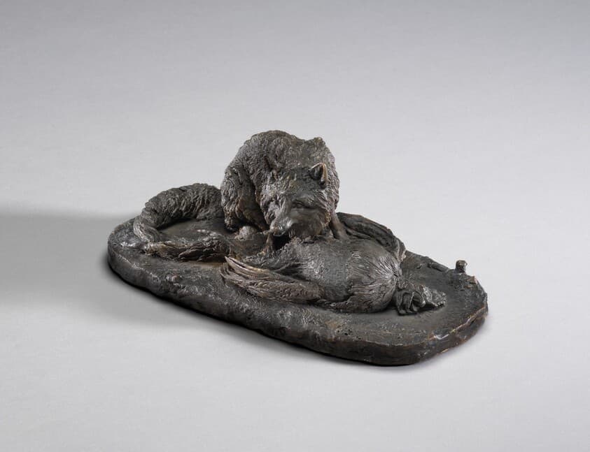 A Fox Holding a Dead Rooster — Pierre-Jules Mêne