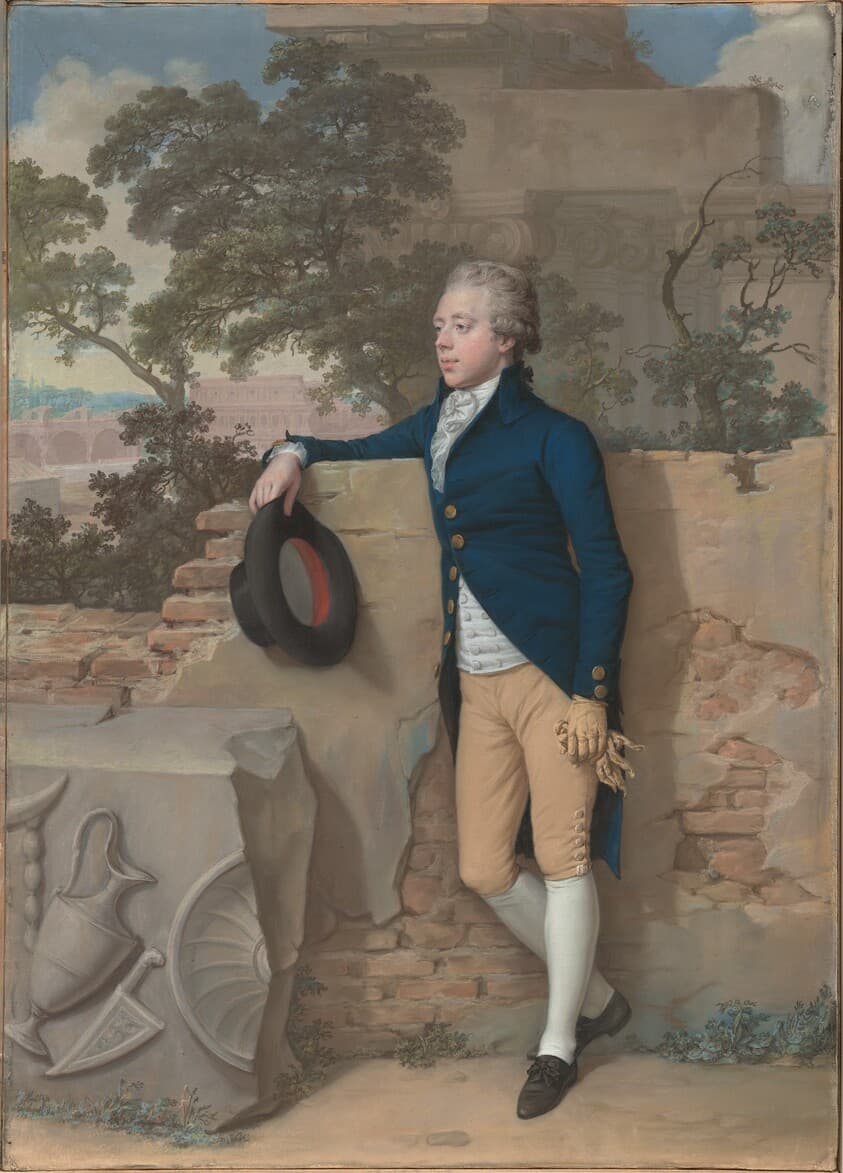 Frederick North, Later Fifth Earl of Guilford, in Rome — Hugh Douglas Hamilton