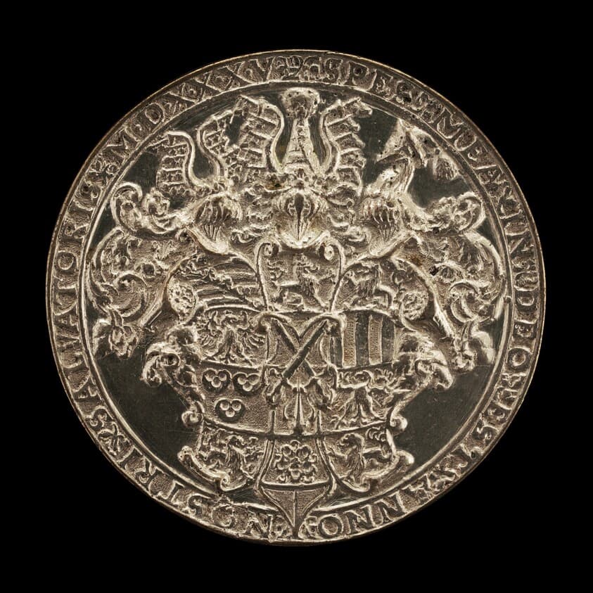 Shield with Helms and Crests [reverse] — Hans Reinhart the Elder