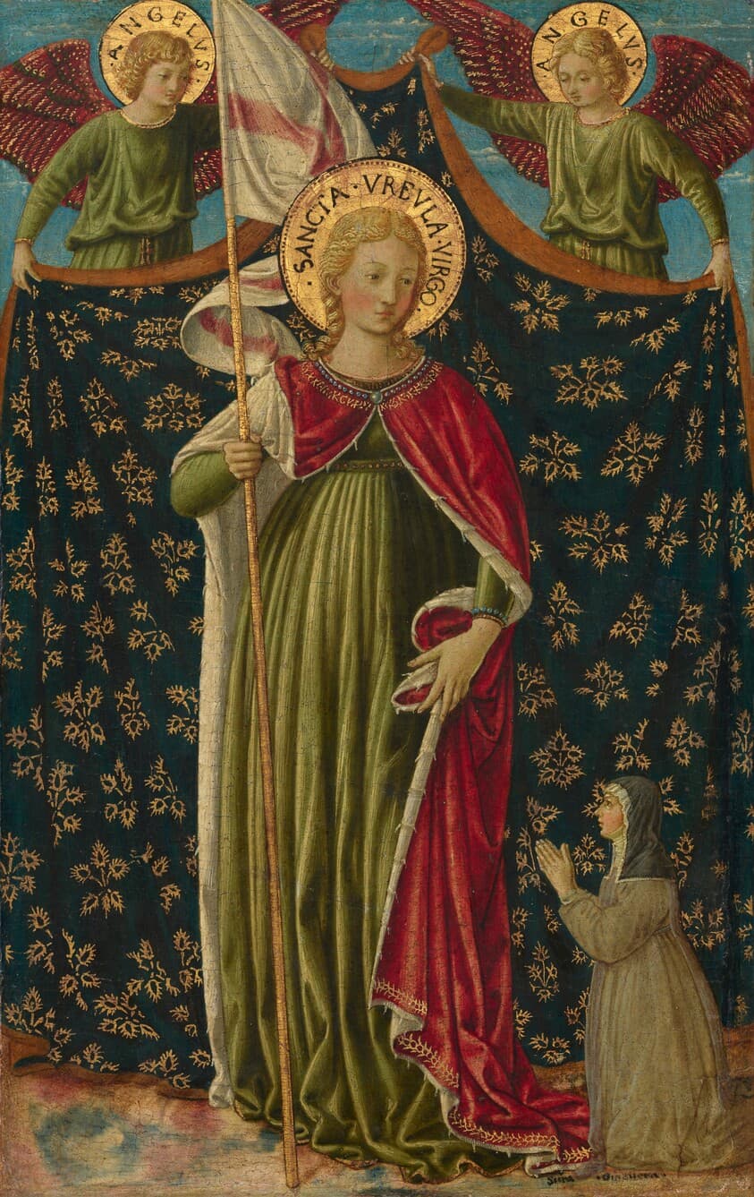 Saint Ursula with Two Angels and Donor — Benozzo Gozzoli