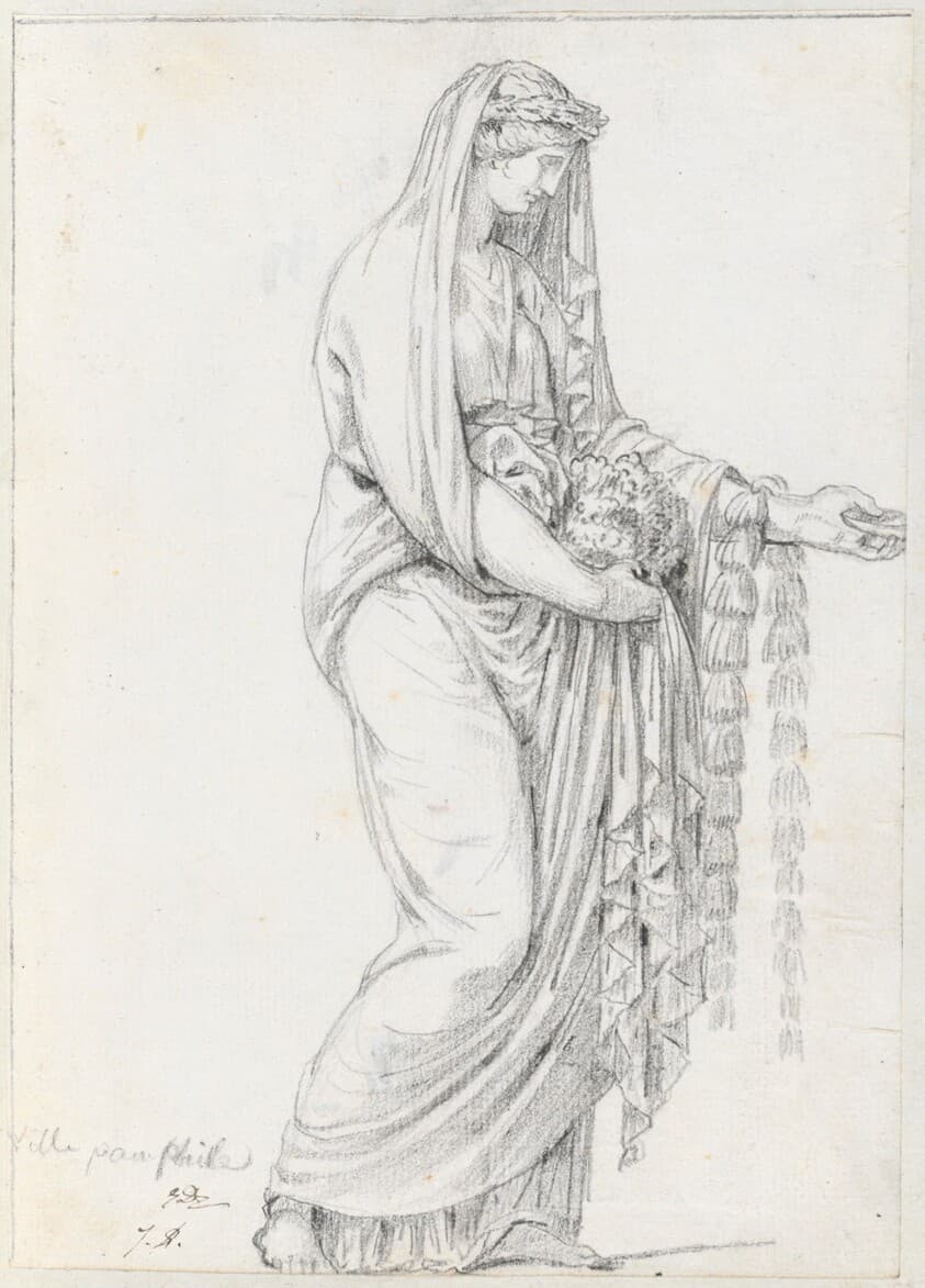 Woman with a Garland, from the Villa Pamphili — Jacques-Louis David