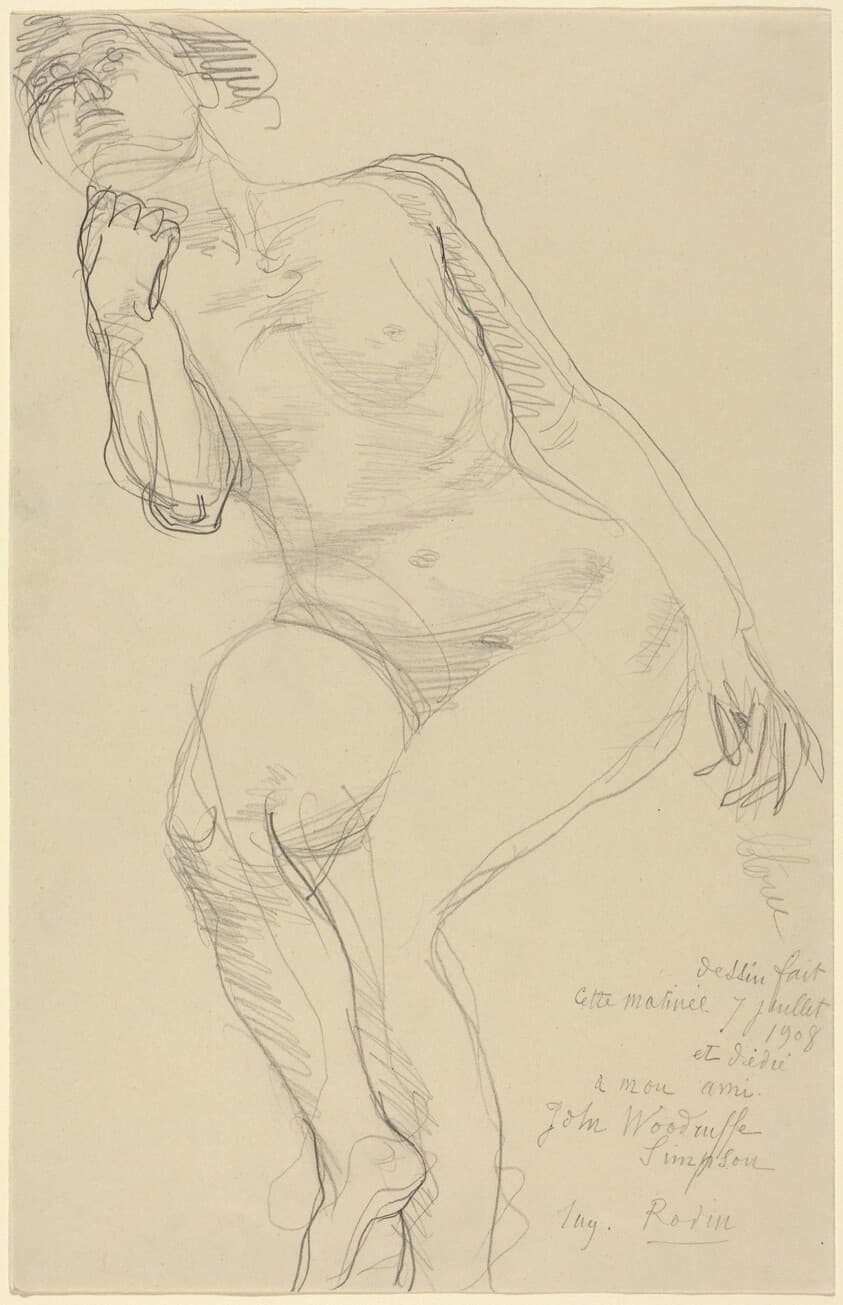 Seated Female Nude Leaning to the Left — Auguste Rodin