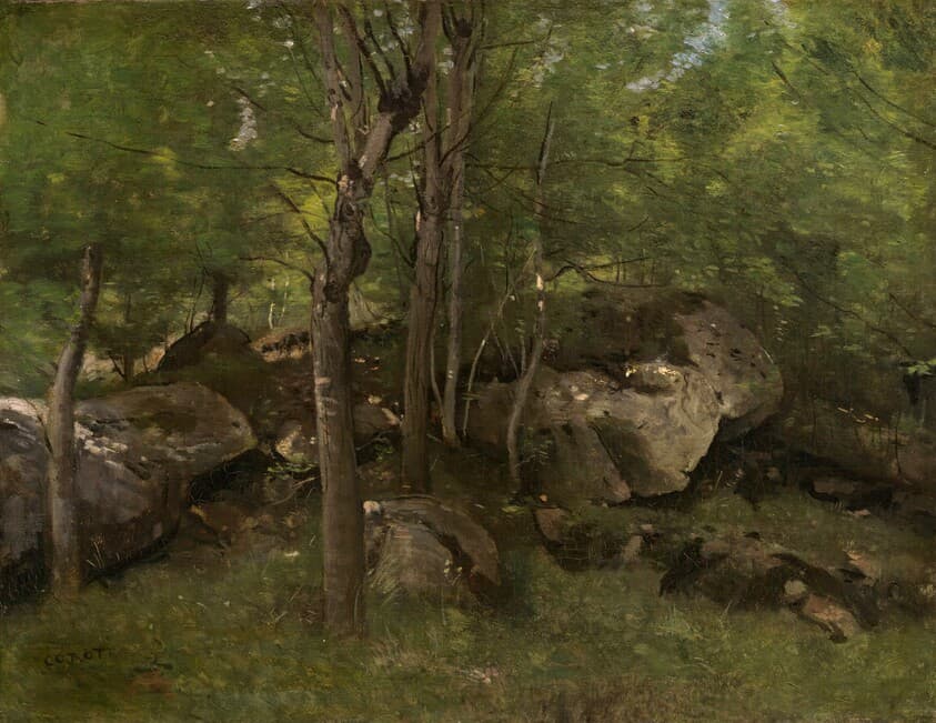 Rocks in the Forest of Fontainebleau — Jean-Baptiste-Camille Corot