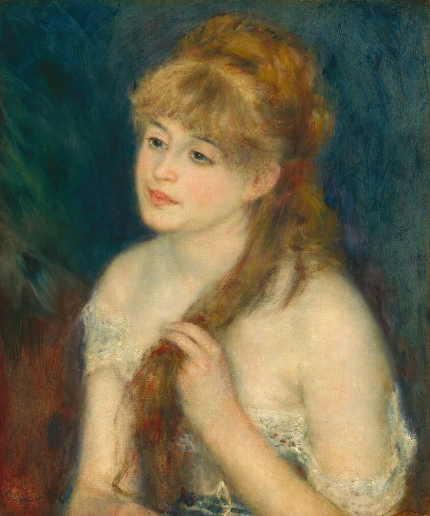 Young Woman Braiding Her Hair — Auguste Renoir