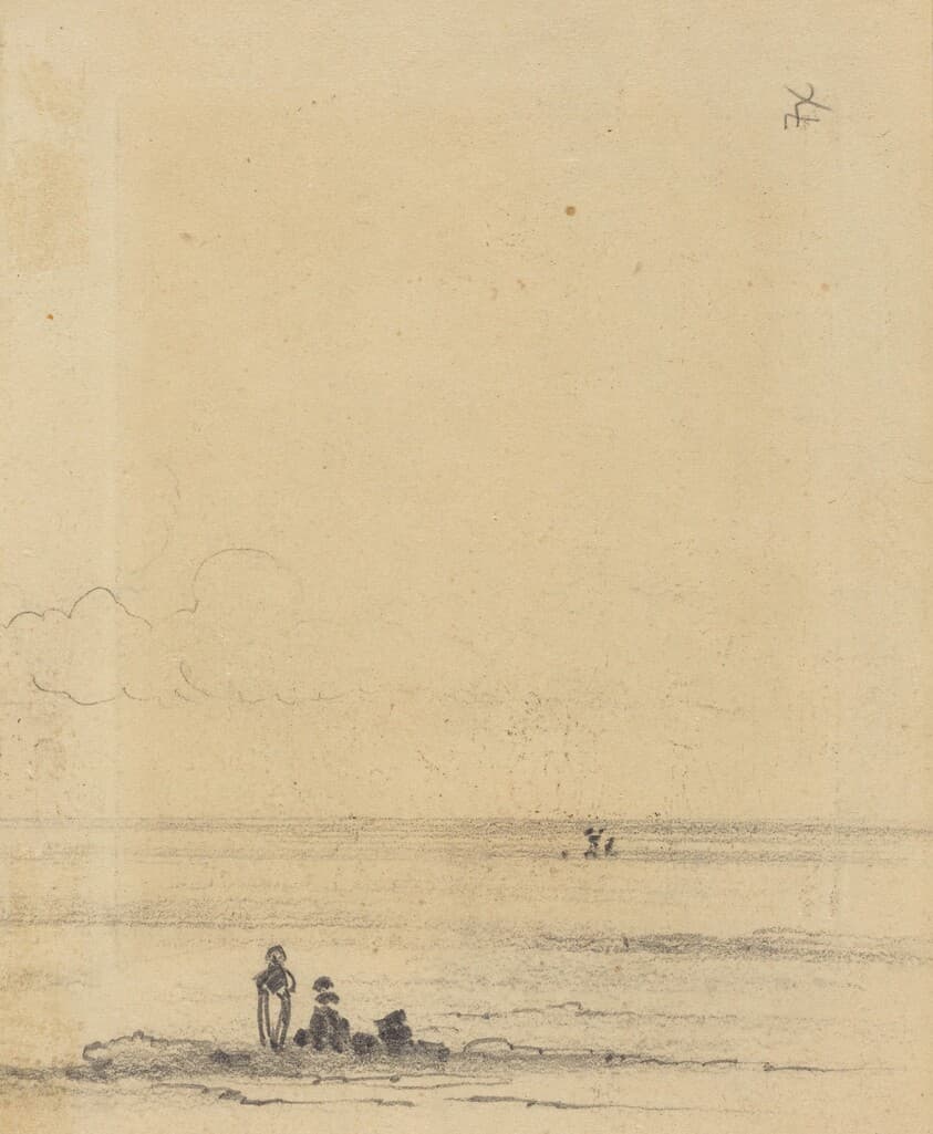 Figures on a Shore [verso] — Félix-Hilaire Buhot
