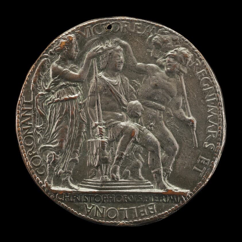 Alfonso Crowned by Mars and Bellona [reverse] — Cristoforo di Geremia