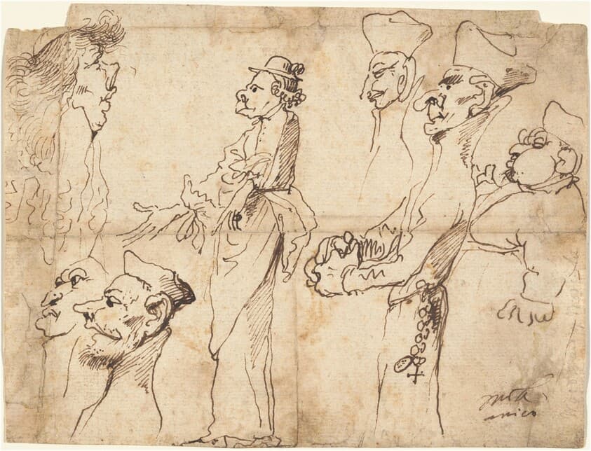 Caricatures of Clerics and Priests — Pier Francesco Mola