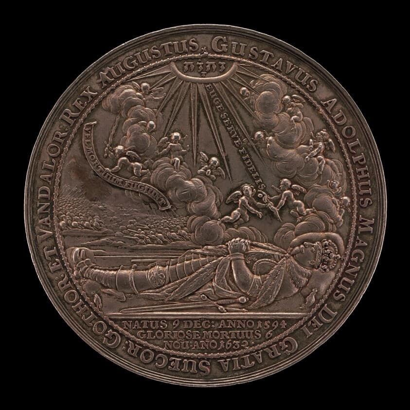 Death of Gustavus II Adolphus, 1594-1632, King of Sweden 1611 [obverse] — Sebastian Dadler