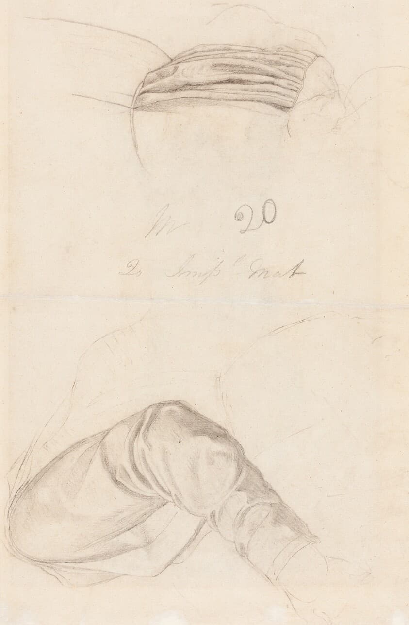 Two Drapery Studies [verso] — Ford Madox Brown