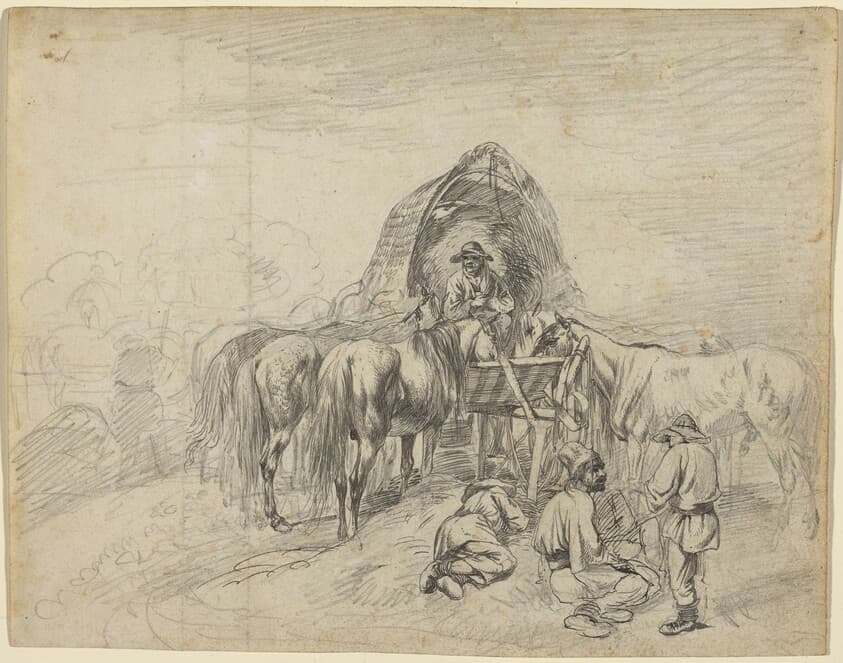 Wallachian Wagoners Resting — Johann Adam Klein