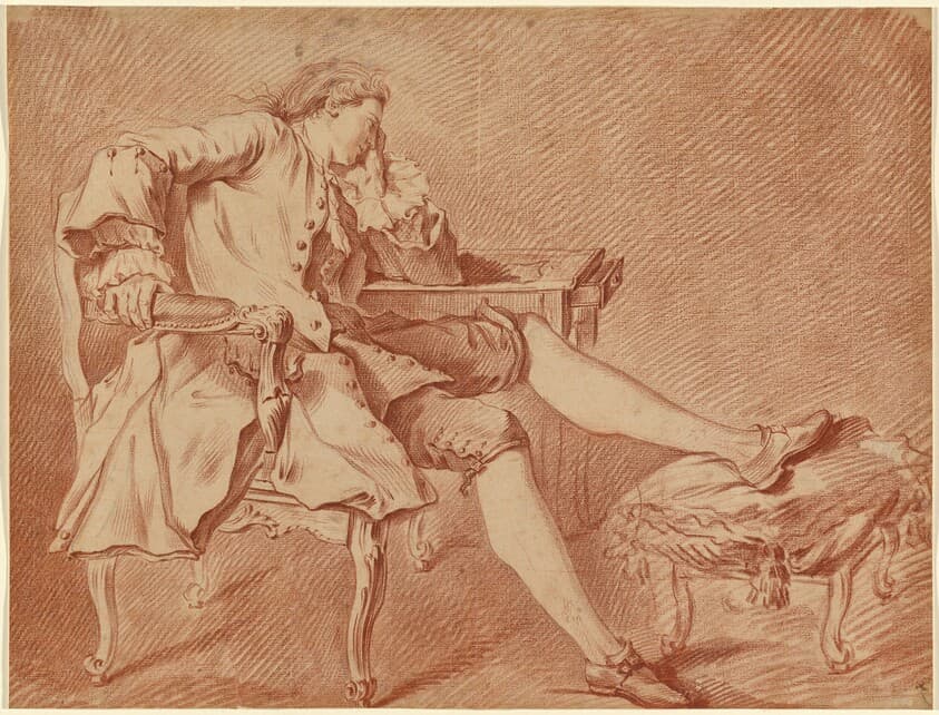 Gentleman Lounging in a Chair — Carle Van Loo
