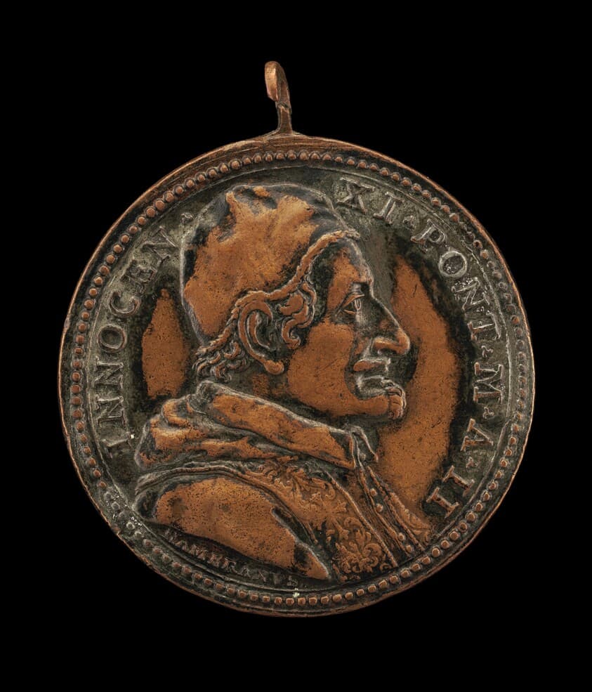 Innocent XI (Benedetto Odescalchi, 1611-1689), Pope 1676 [obverse] — Giovanni Martino Hamerani