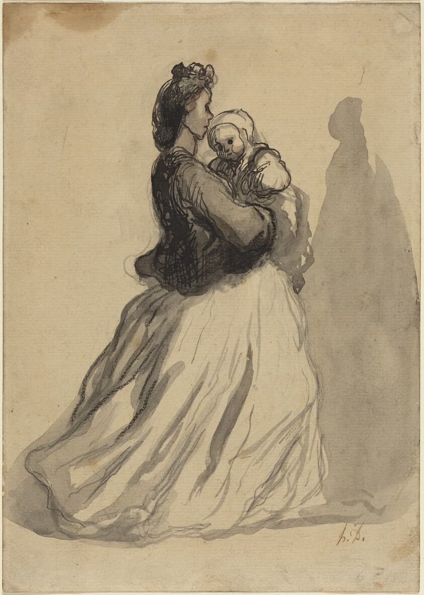 Mother and Baby — Honoré Daumier