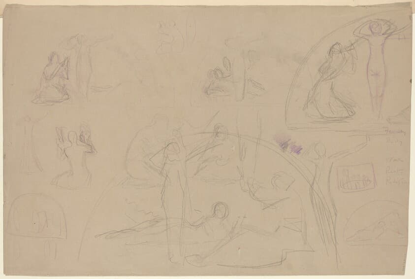Studies for a Lunette [verso] — Charles Sprague Pearce