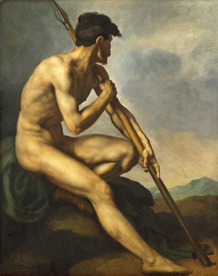 Nude Warrior with a Spear — Théodore Gericault