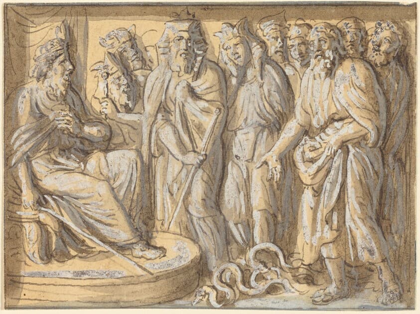 Moses and Aaron before Pharaoh, with the Rods Turned into Serpents — Luigi Ademollo