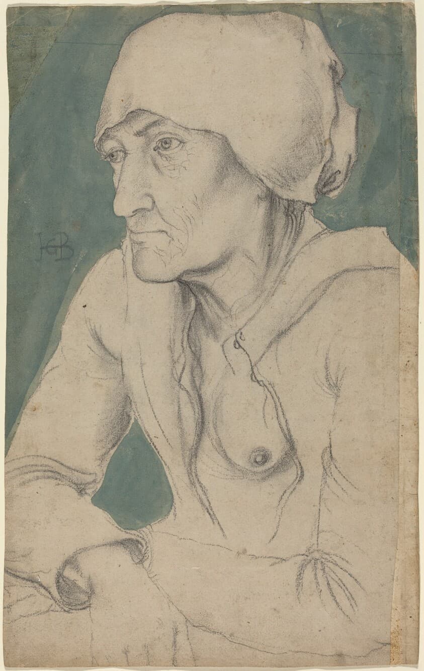 Half-Figure of an Old Woman with a Cap — Hans Baldung Grien
