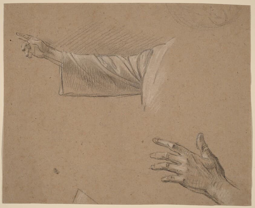 Study of a Right Arm and a Left Hand — Benjamin West