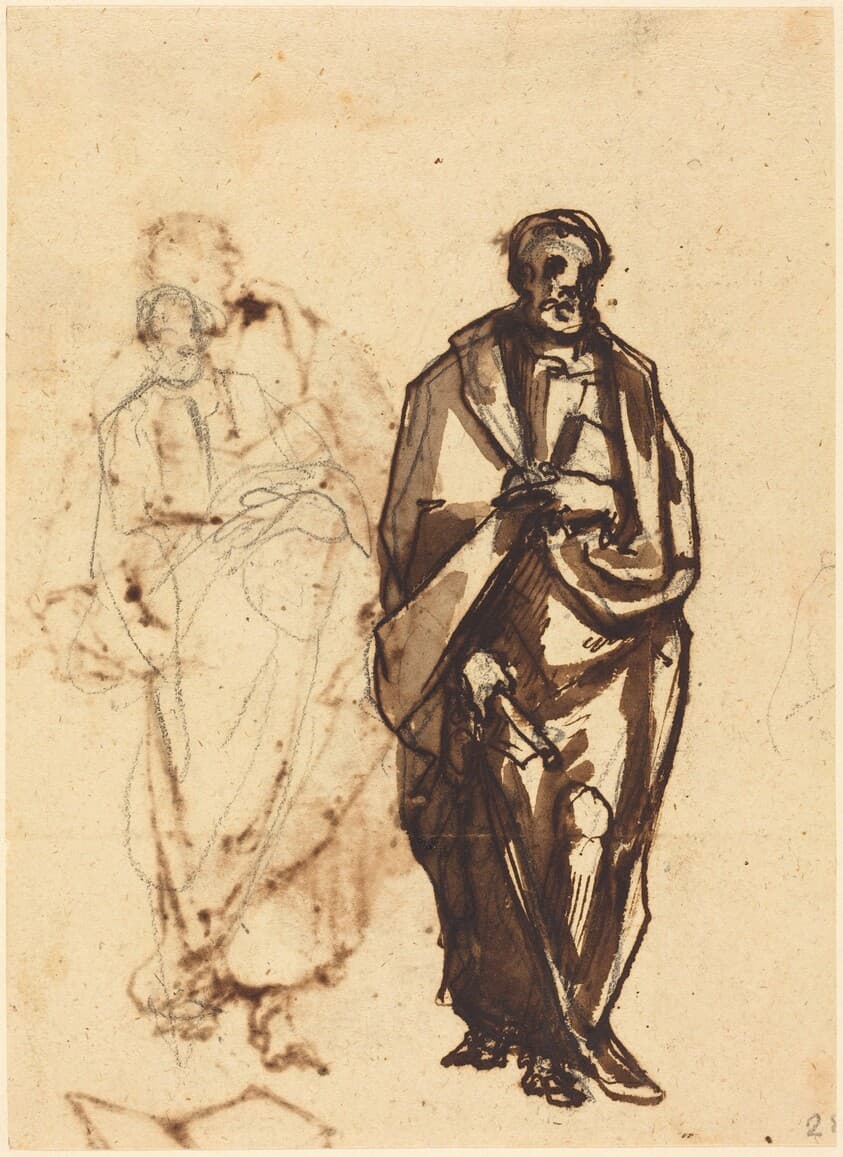 Draped Figure with a Staff — Cherubino Alberti