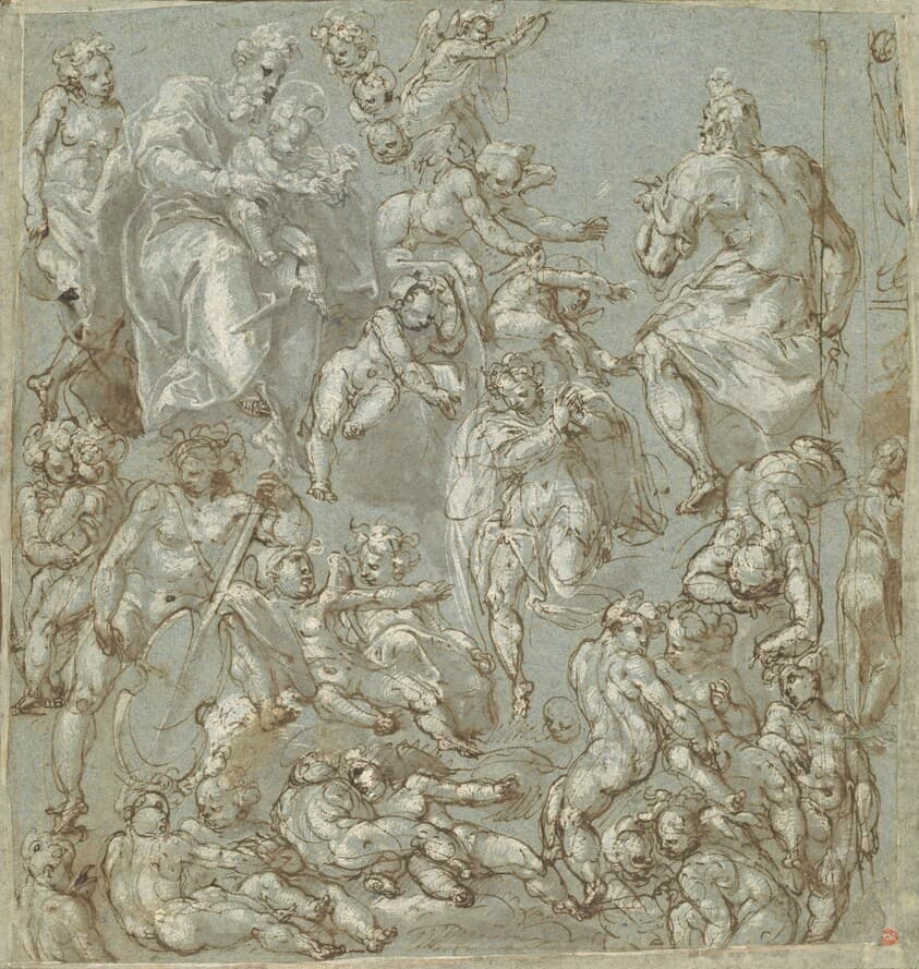 Saint Joseph and the Christ Child with Angels and Putti — Cesare Pollini