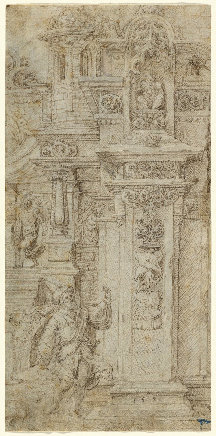 Two Kings and a Woman Leaving an Elaborate Palace — Jan Gossaert