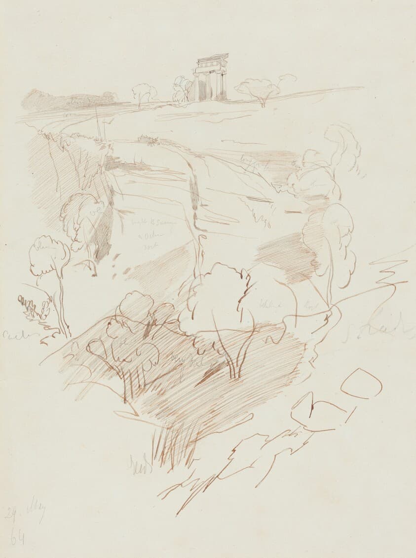 Ruined Temple on a Hill — Edward Lear