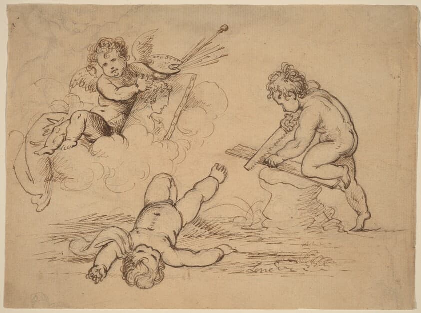 Allegory: Four Putti — Mather Brown