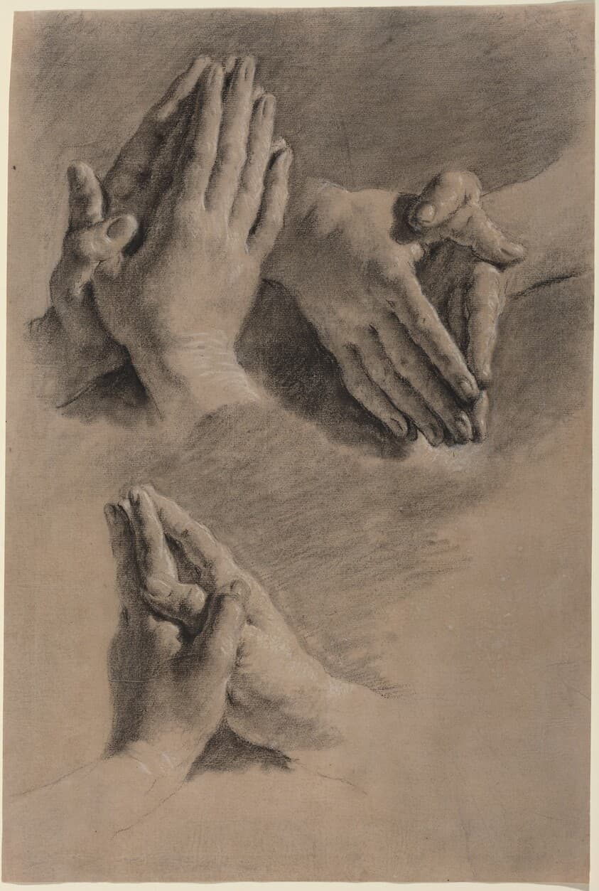 Three Studies of Hands Clasped in Prayer — Jacopo Guarana
