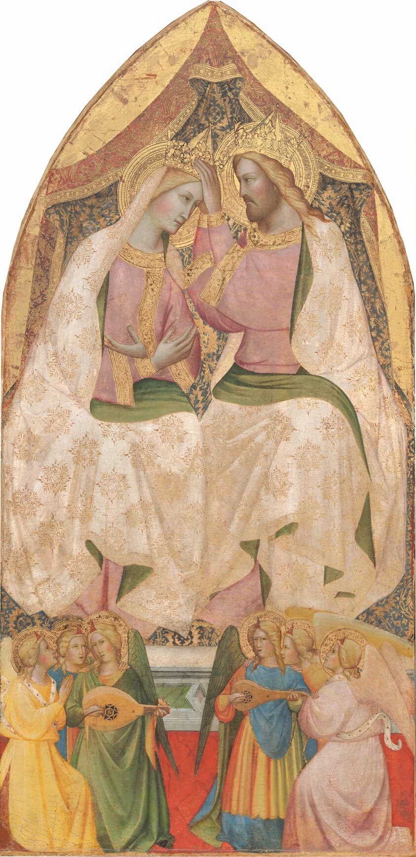 The Coronation of the Virgin with Six Angels — Agnolo Gaddi