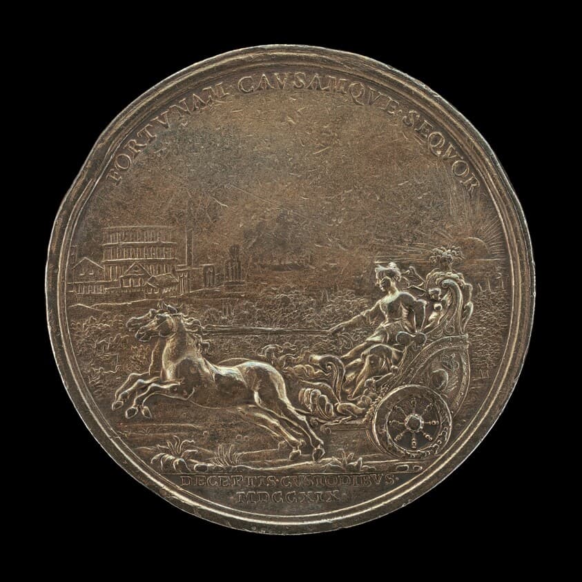 Princess Maria Clementina Sobieska in a Chariot [reverse] — Ottone Hamerani