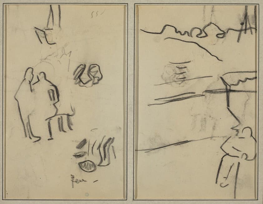 Group of Human Forms; A Man Seated [recto] — Paul Gauguin