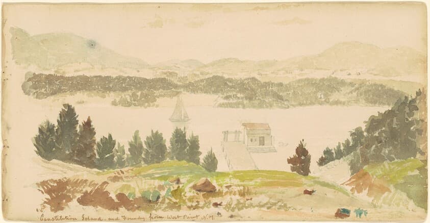 Constitution Island and Foundry from West Point, New York — Seth Eastman