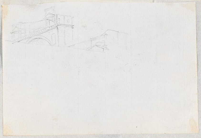 Classical Buildings above a Wall — Jacques-Louis David