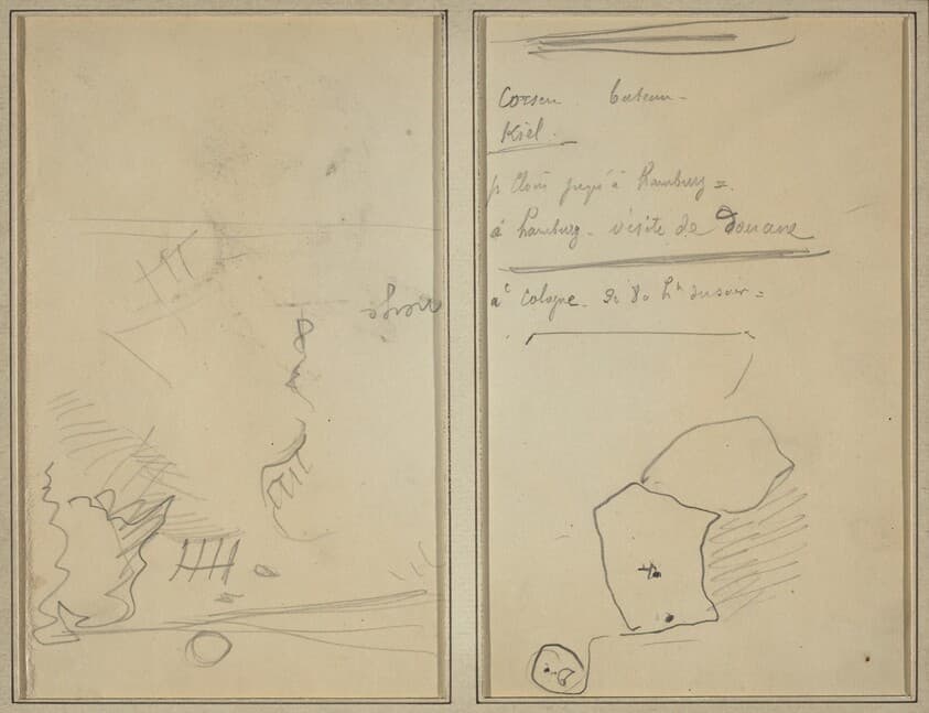 Head of a Monkey; Inventory of Bottles and Beverages [verso] — Paul Gauguin
