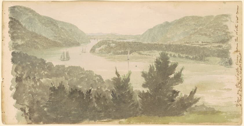 View of the North River from the North West Corner of Fort Clinton—West Point — Seth Eastman