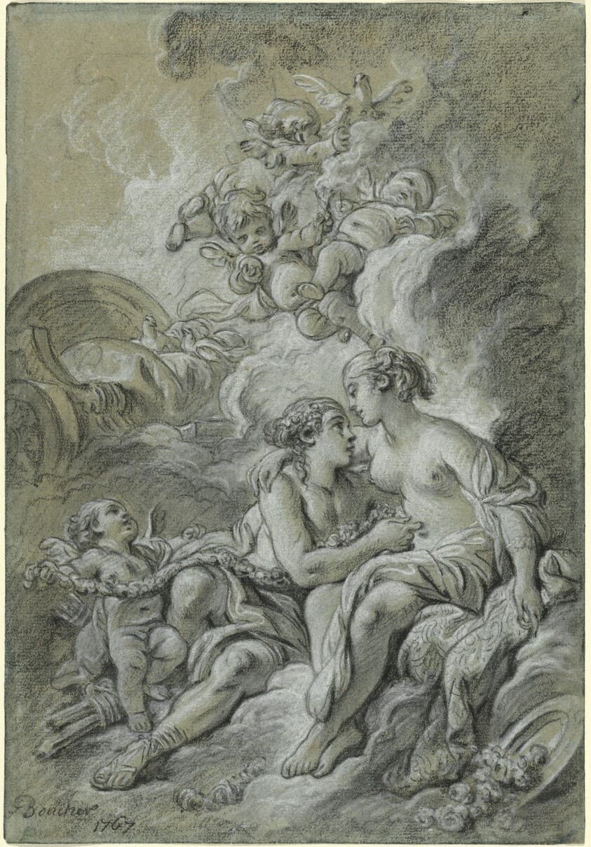Venus appuyee sur son cher Adonis ... — François Boucher