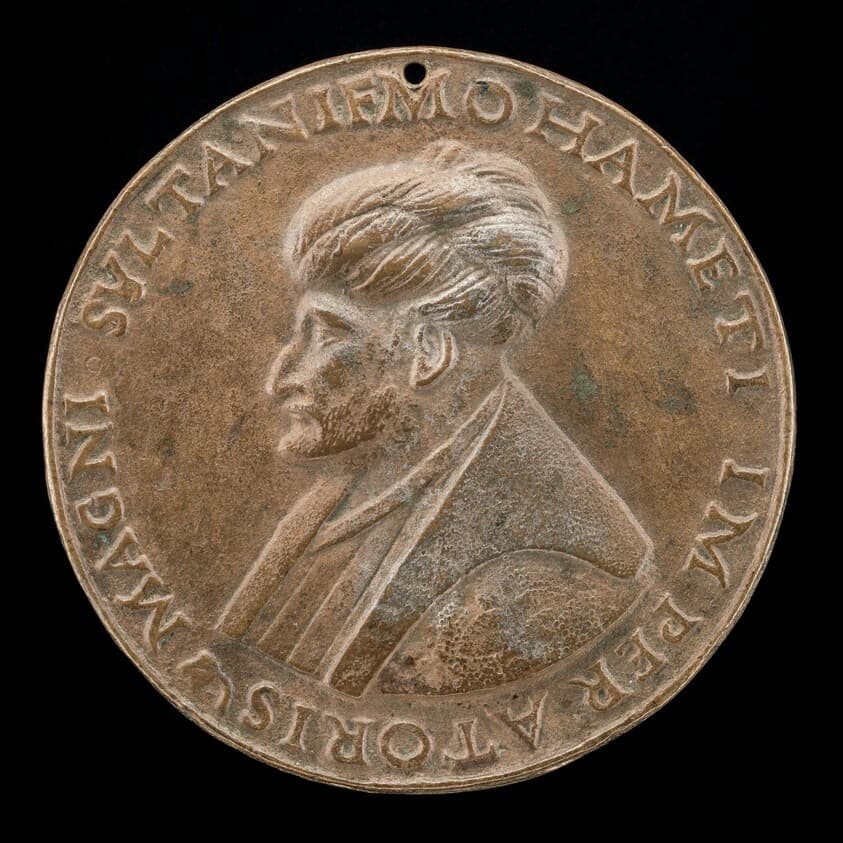 Mehmed II, 1430-1481, Sultan of the Turks 1451 [obverse] — Gentile Bellini