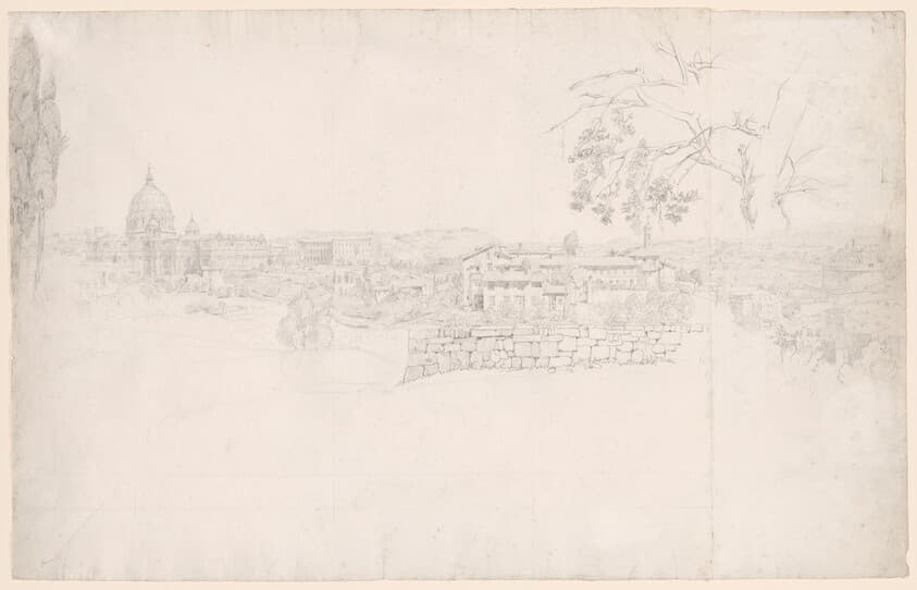 Fantasy Panorama of Rome from St. Peter's to the Castel San Angelo — Peter von Hess