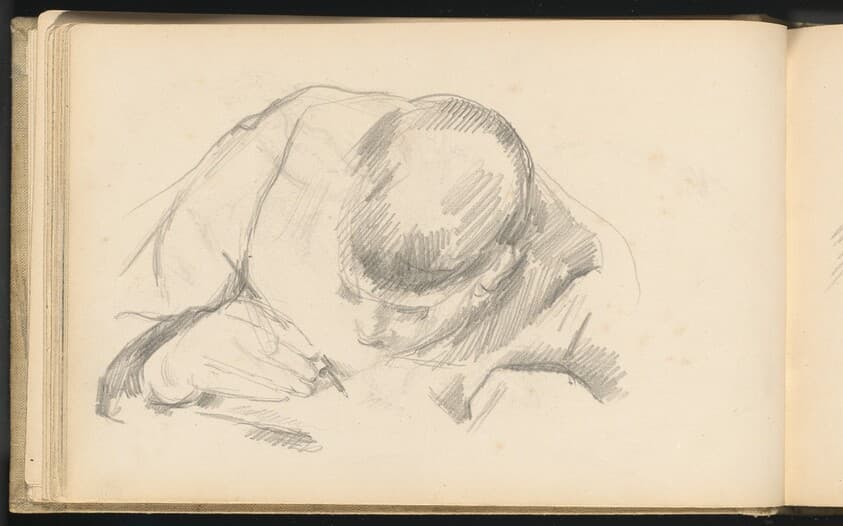 The Artist's Son Writing — Paul Cezanne