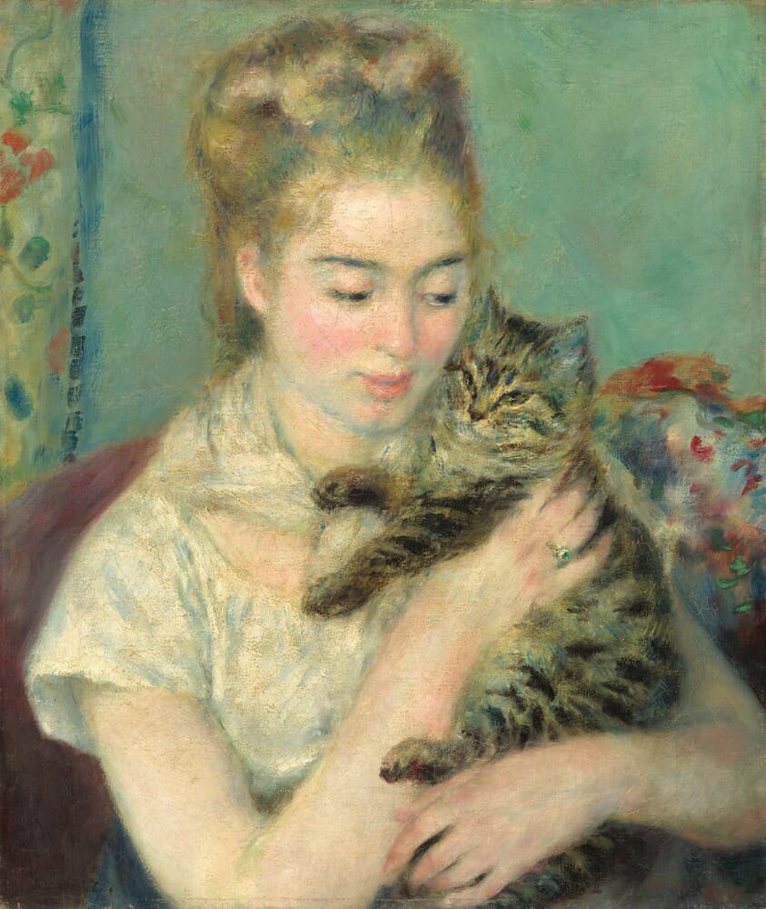 Woman with a Cat — Auguste Renoir
