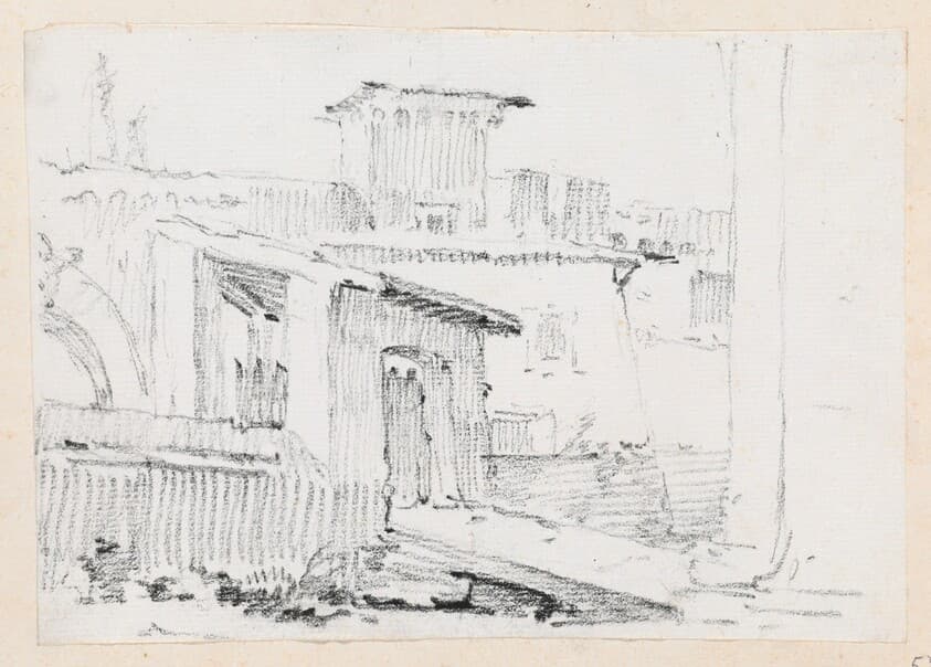 Roman Buildings with an Open Shed — Joseph-Marie Vien