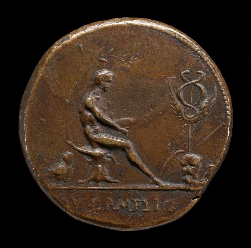 Male Figure and Winged Caduceus [reverse] — Vittore Gambello