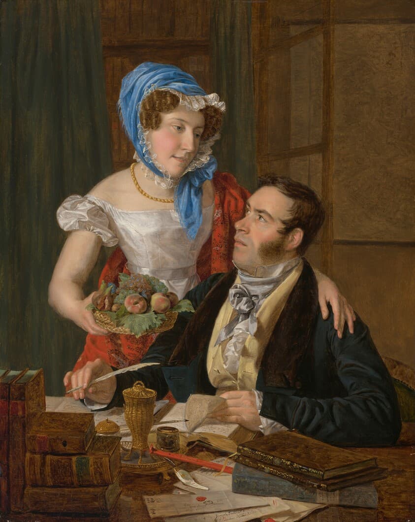 The Cartographer Professor Josef Jüttner and His Wife — Ferdinand Georg Waldmüller