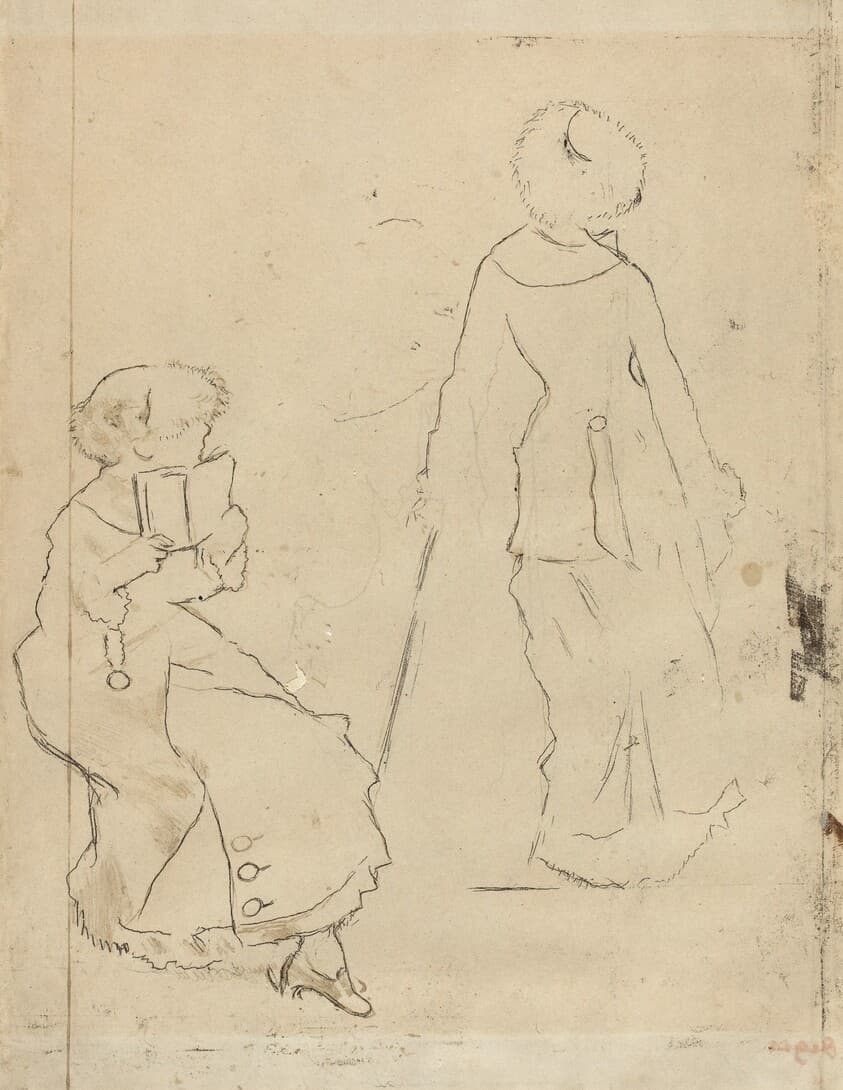 Study for "Mary Cassatt at the Louvre" [verso] — Edgar Degas
