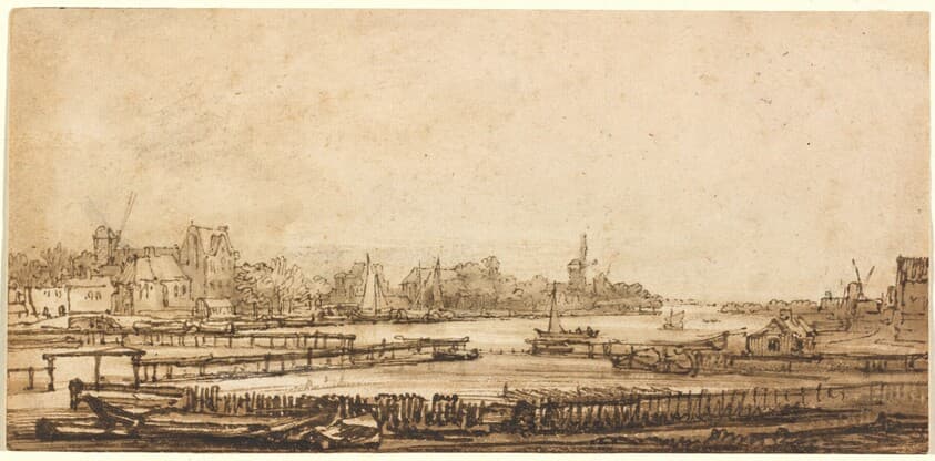 View over the Amstel from the Rampart — Rembrandt van Rijn
