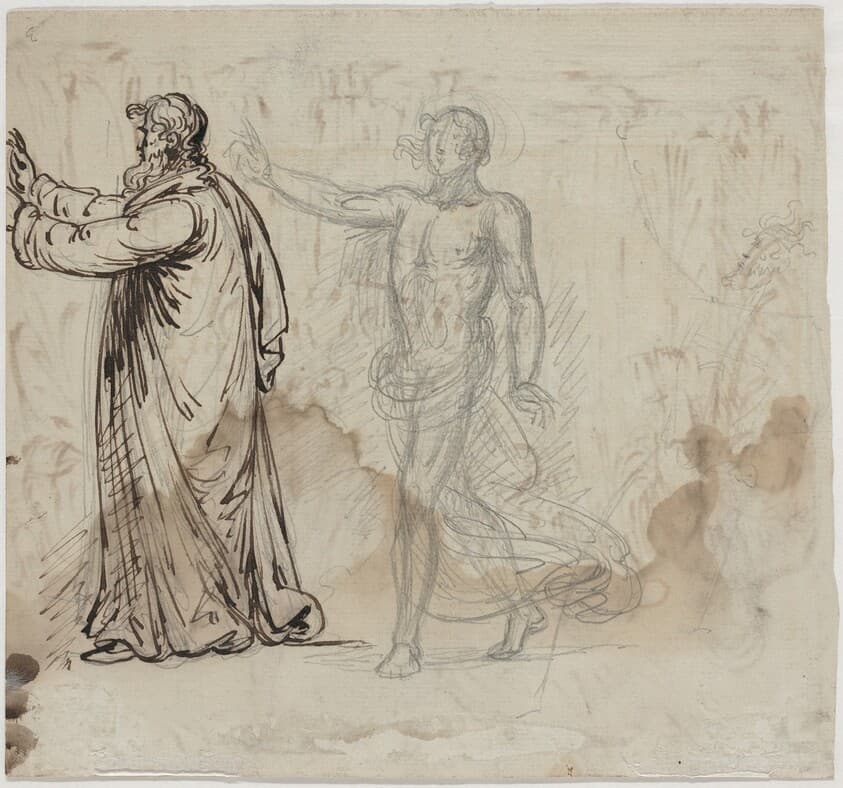 Three Figures [verso] — Mather Brown